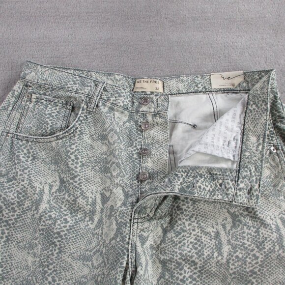 We The Free Jeans Womens 32 Snake Print Good Luck Barrel Wide Leg Pants NEW - Picture 4 of 15
